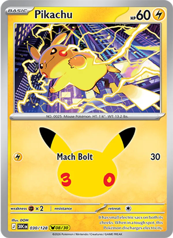Pikachu from 30th