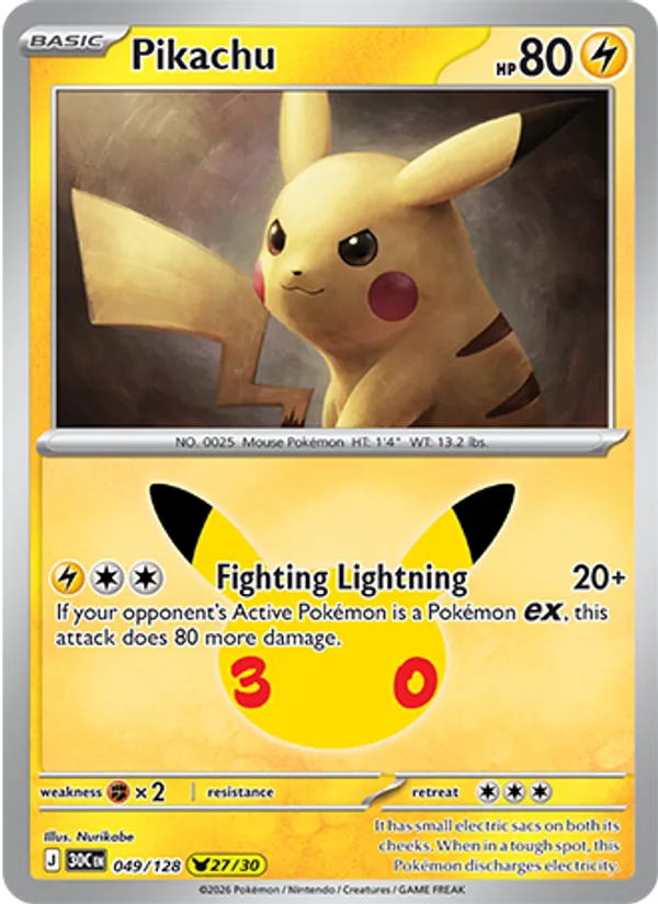 Pikachu from 30th