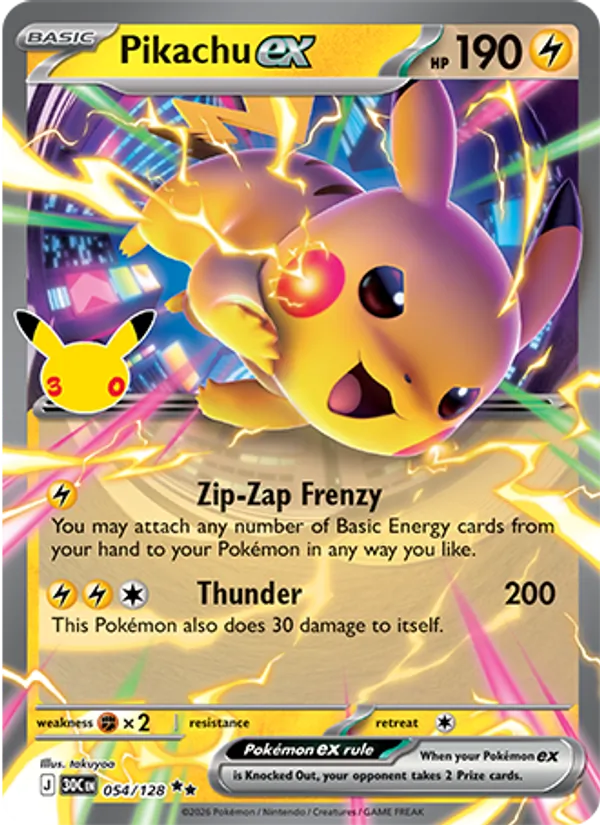 Pikachu ex from 30th