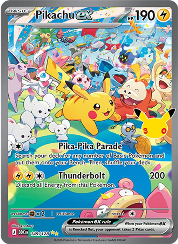Pikachu ex from 30th
