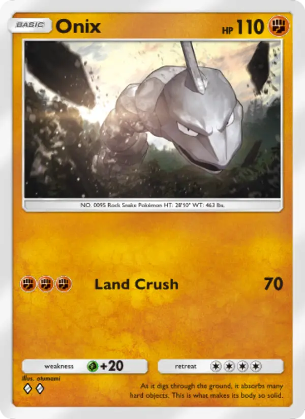 Onix Pokemon card from Genetic Apex