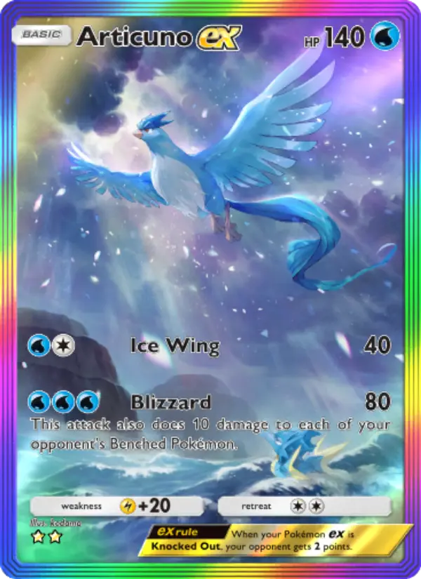 Articuno ex Pokemon card from Genetic Apex