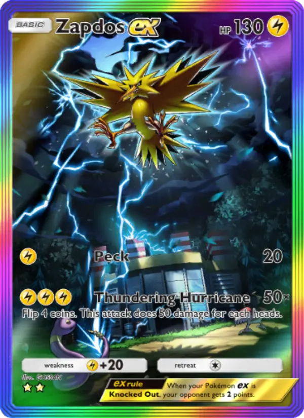Zapdos ex Pokemon card from Genetic Apex