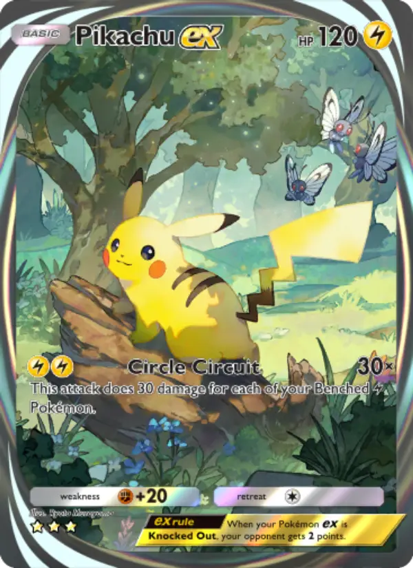 Pikachu ex Pokemon card from Genetic Apex