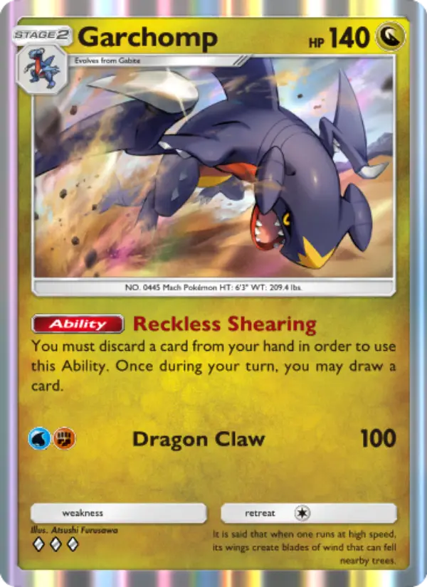 Garchomp Pokemon card from Space-Time Smackdown