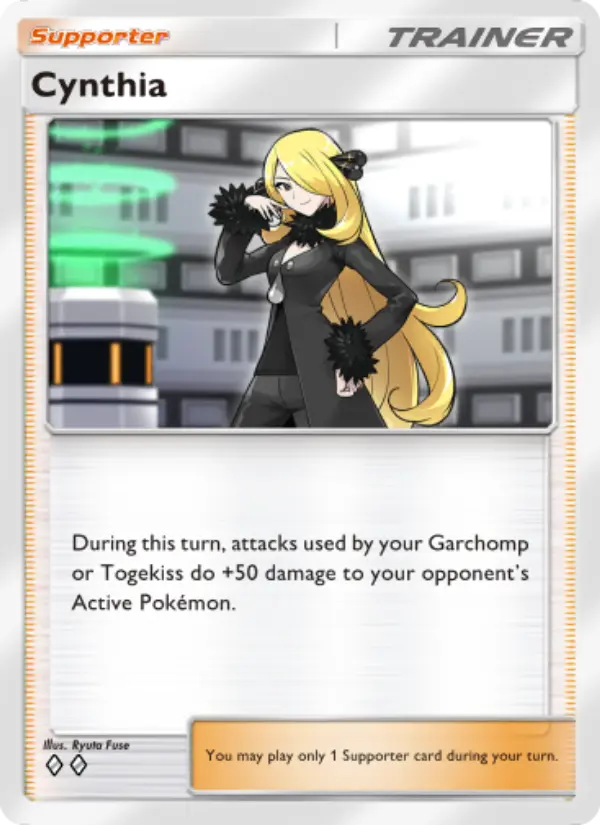 Cynthia Pokemon card from Space-Time Smackdown