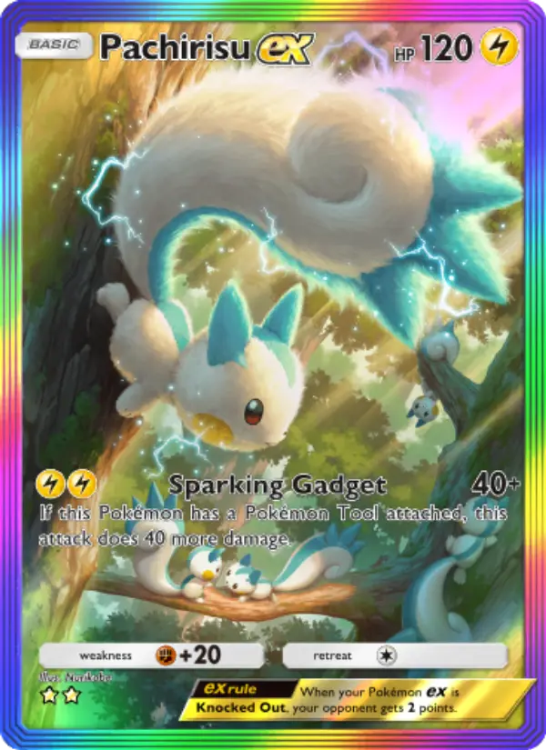 Pachirisu ex Pokemon card from Space-Time Smackdown