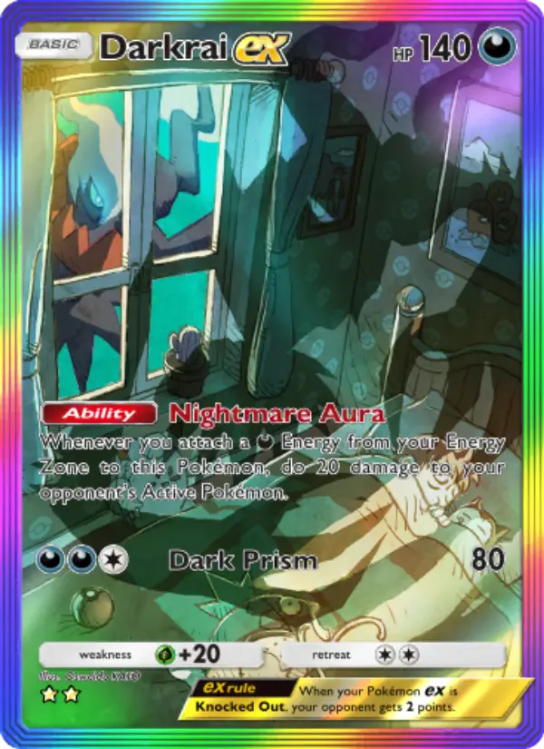 Darkrai ex Pokemon card from Space-Time Smackdown