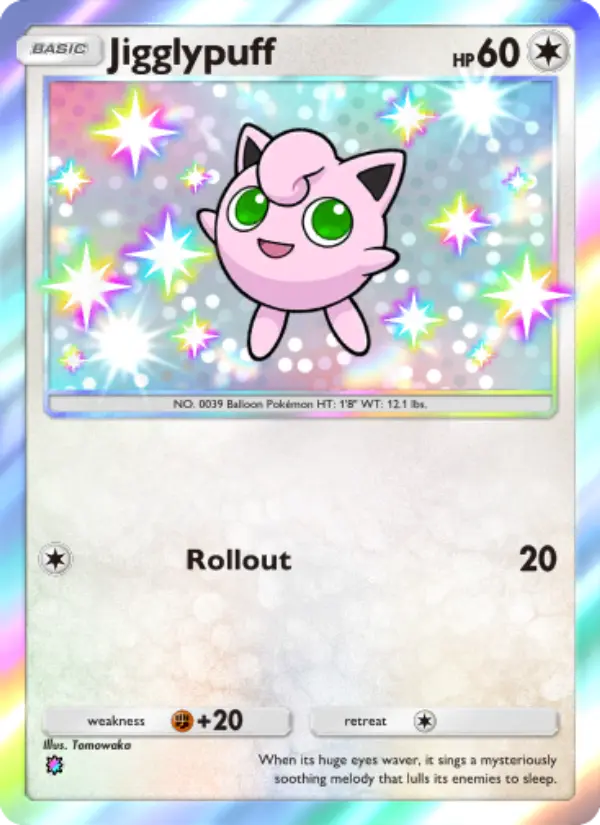 Jigglypuff Pokemon card from Celestial Guardians