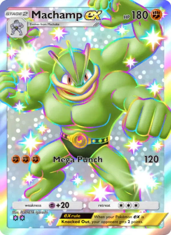 Machamp ex Pokemon card from Celestial Guardians
