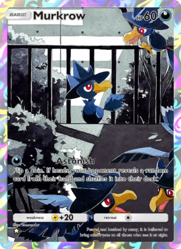 Murkrow Pokemon card from Wisdom of Sea and Sky
