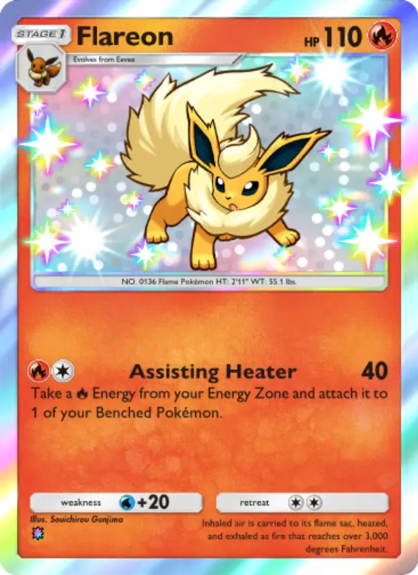 Flareon Pokemon card from Wisdom of Sea and Sky