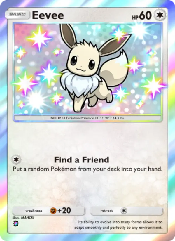 Eevee Pokemon card from Wisdom of Sea and Sky