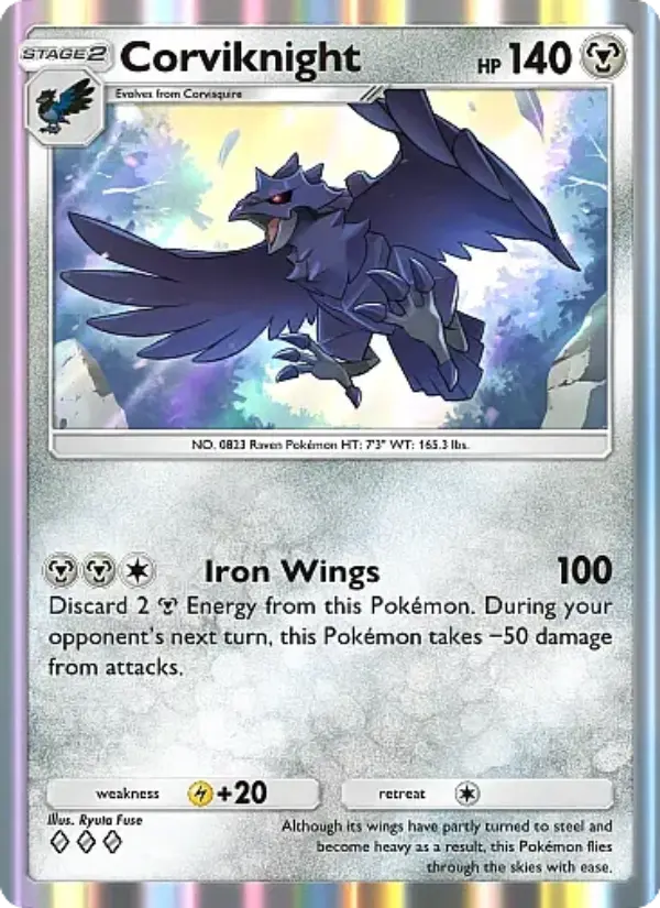 Corviknight Pokemon card from Mega Rising