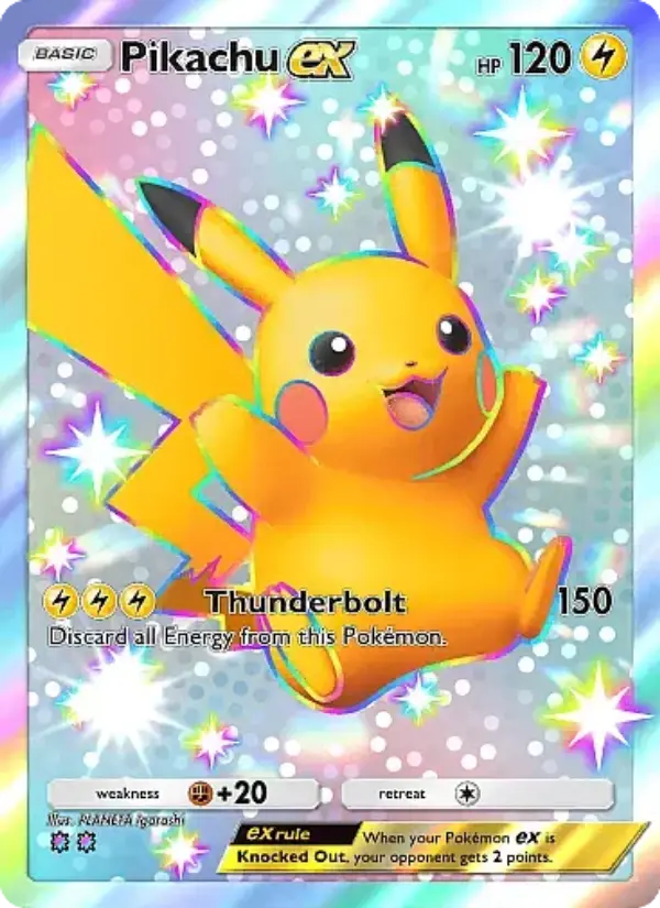 Pikachu ex Pokemon card from Mega Rising