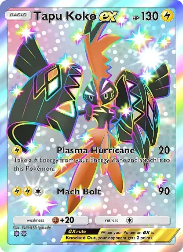 Tapu Koko ex Pokemon card from Mega Rising