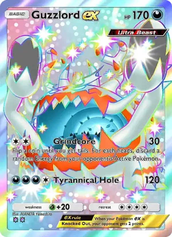 Guzzlord ex Pokemon card from Crimson Blaze