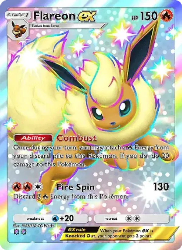 Flareon ex Pokemon card from Fantastical Parade