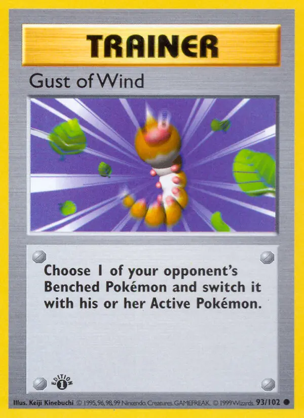 Gust of Wind Pokemon card from Base Set