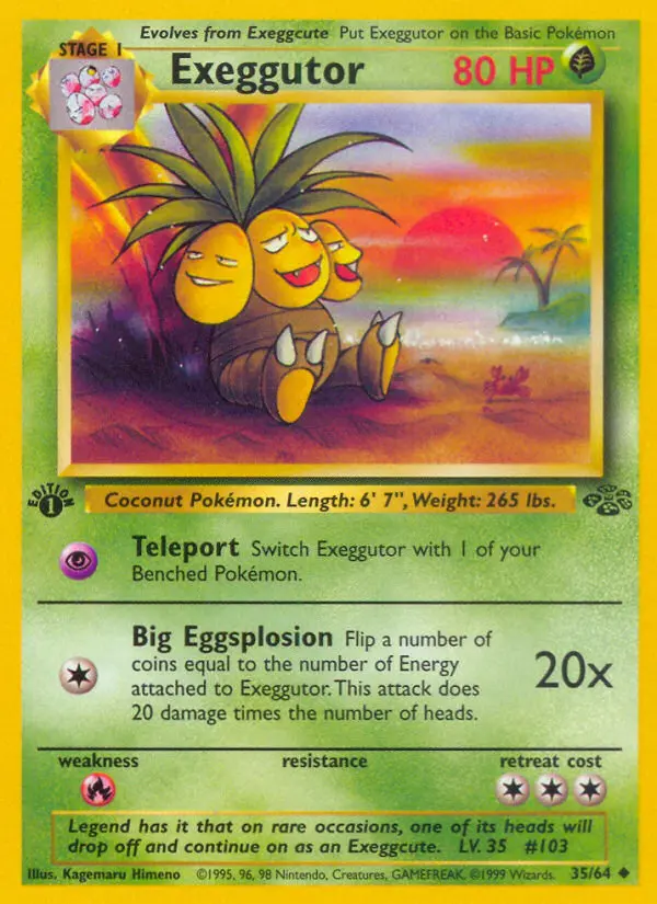 Exeggutor Pokemon card from Jungle