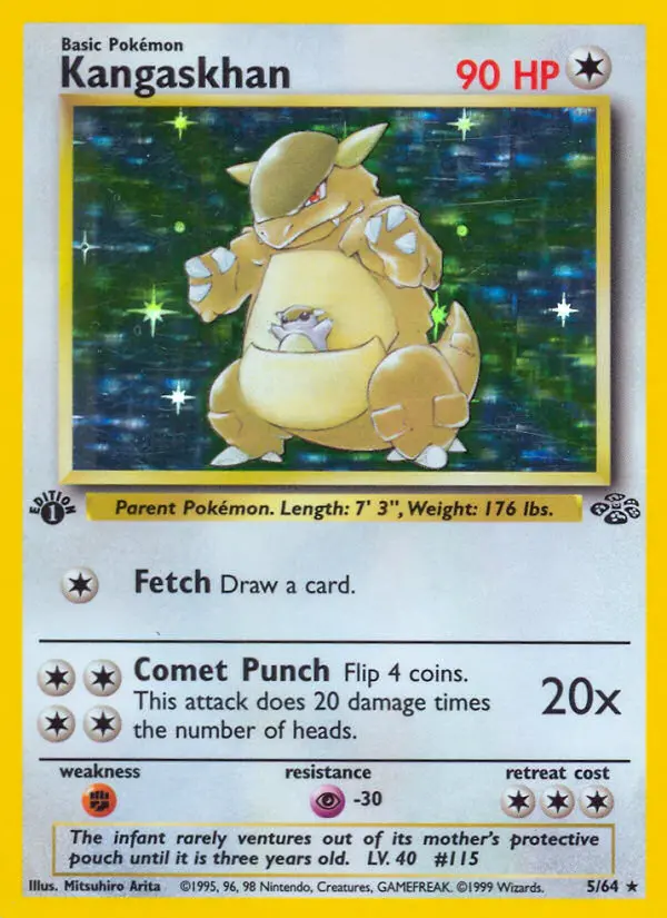 Kangaskhan Pokemon card from Jungle