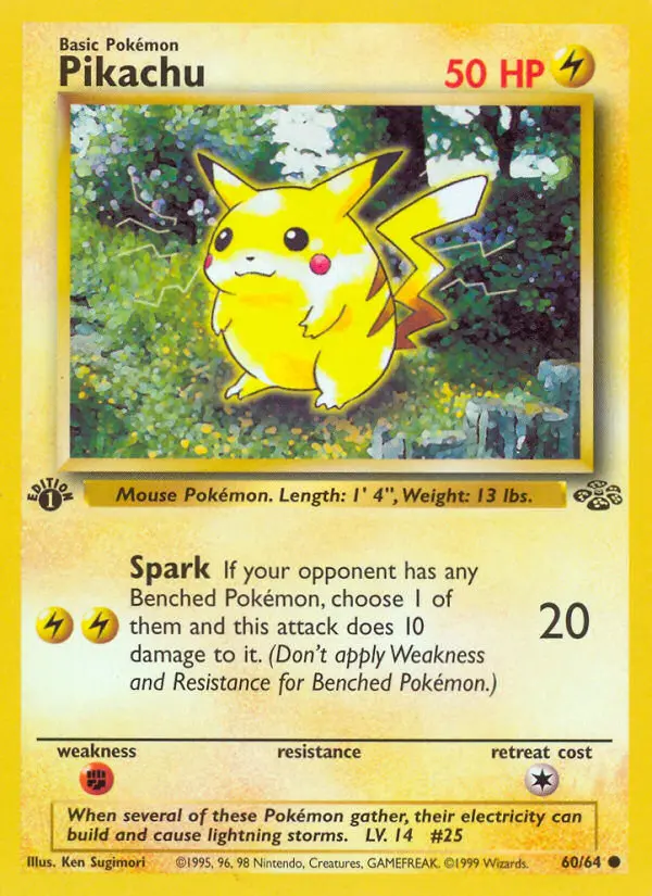 Pikachu Pokemon card from Jungle