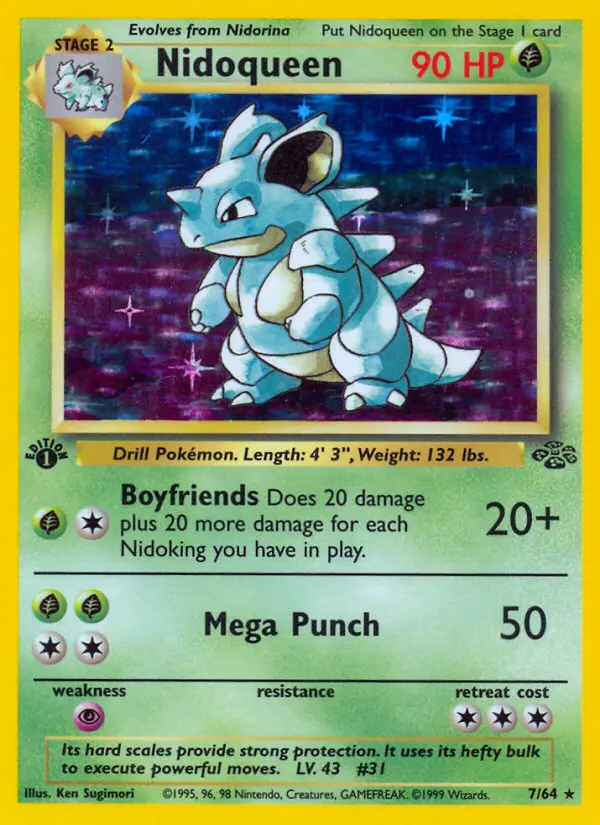 Nidoqueen Pokemon card from Jungle