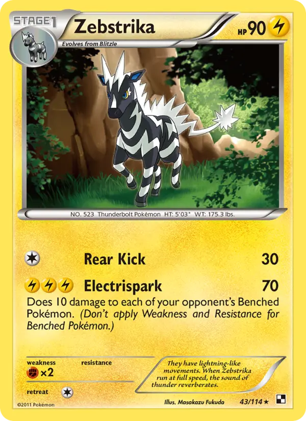 Zebstrika Pokemon card from Black & White