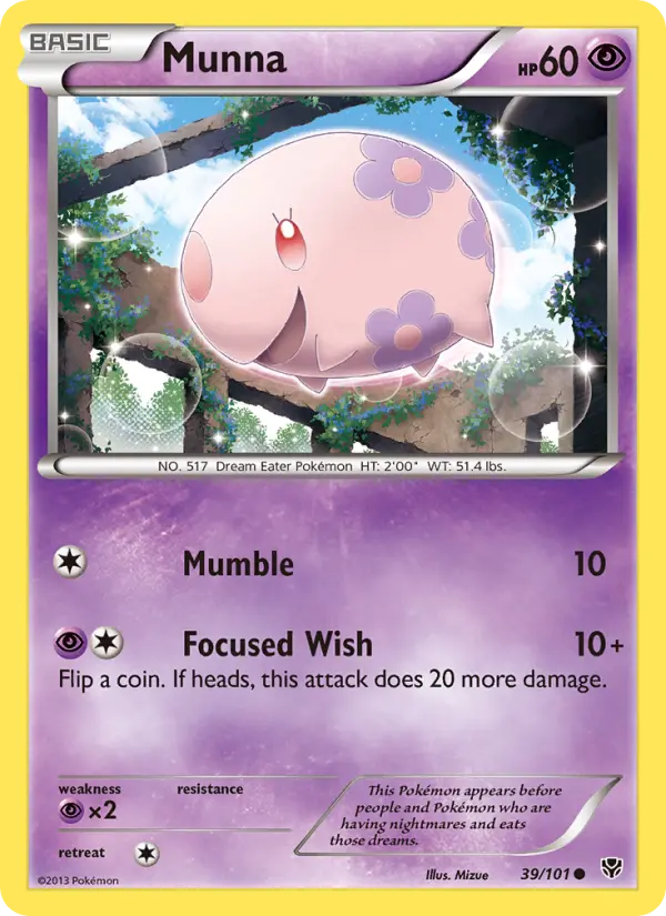 Munna Pokemon card from Plasma Blast
