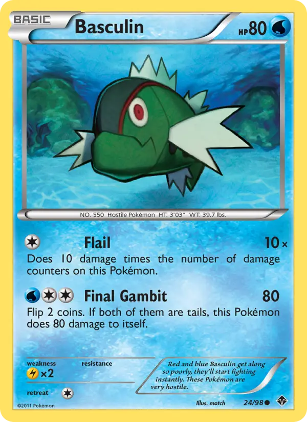 Basculin Pokemon card from Emerging Powers