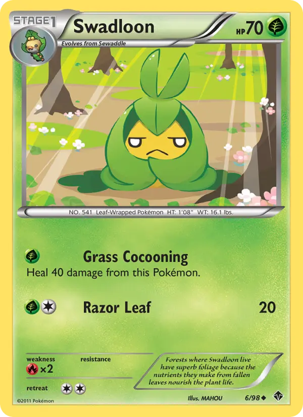 Swadloon Pokemon card from Emerging Powers