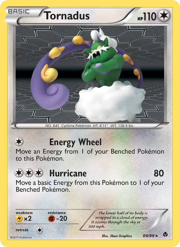 Tornadus Pokemon card from Emerging Powers