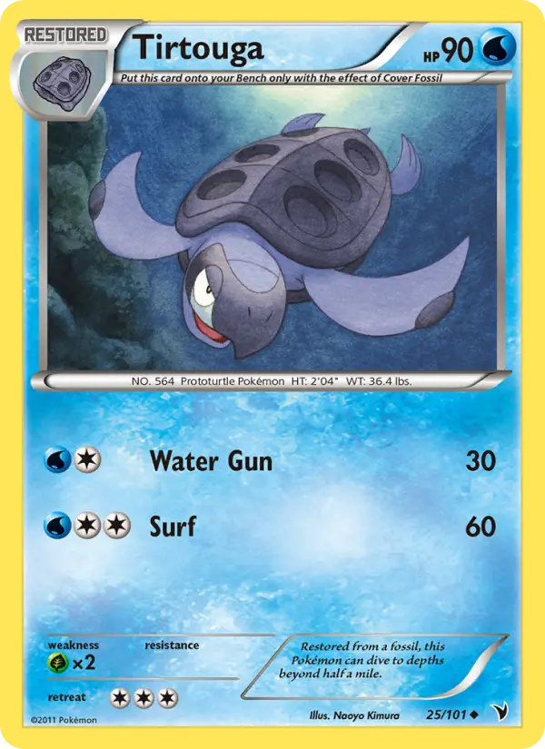 Tirtouga Pokemon card from Noble Victories