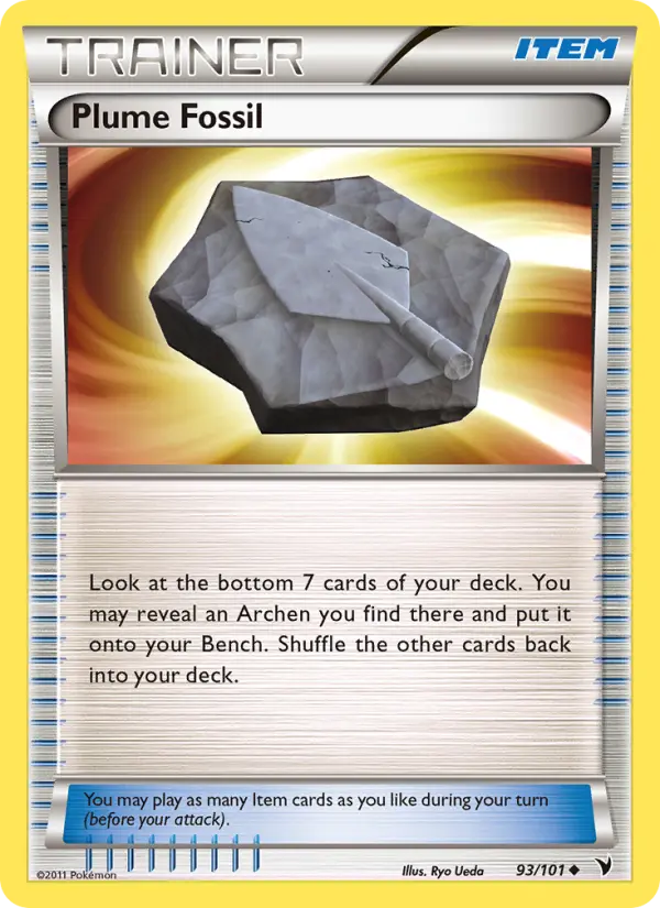 Plume Fossil Pokemon card from Noble Victories
