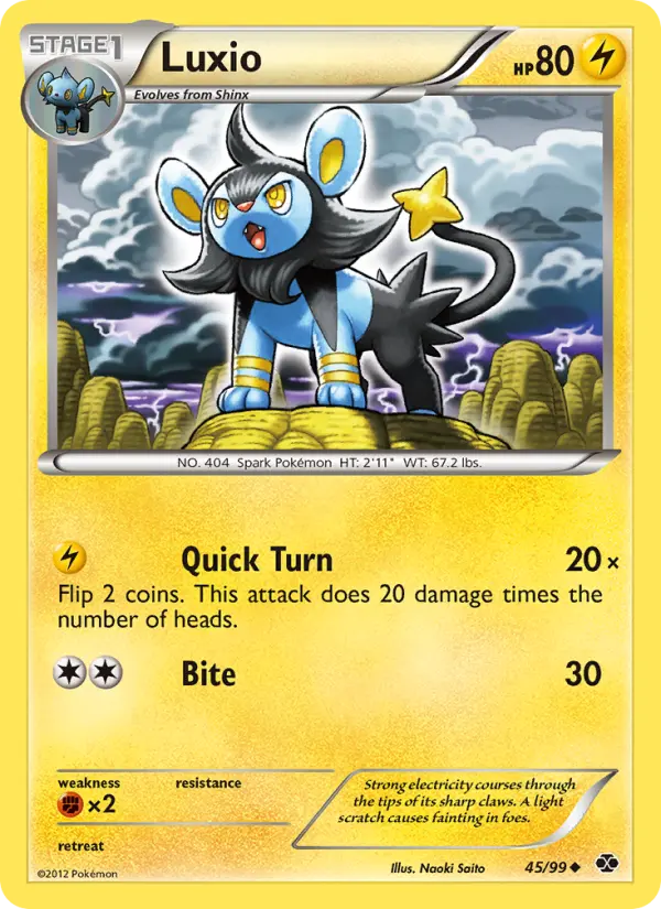 Luxio Pokemon card from Next Destinies