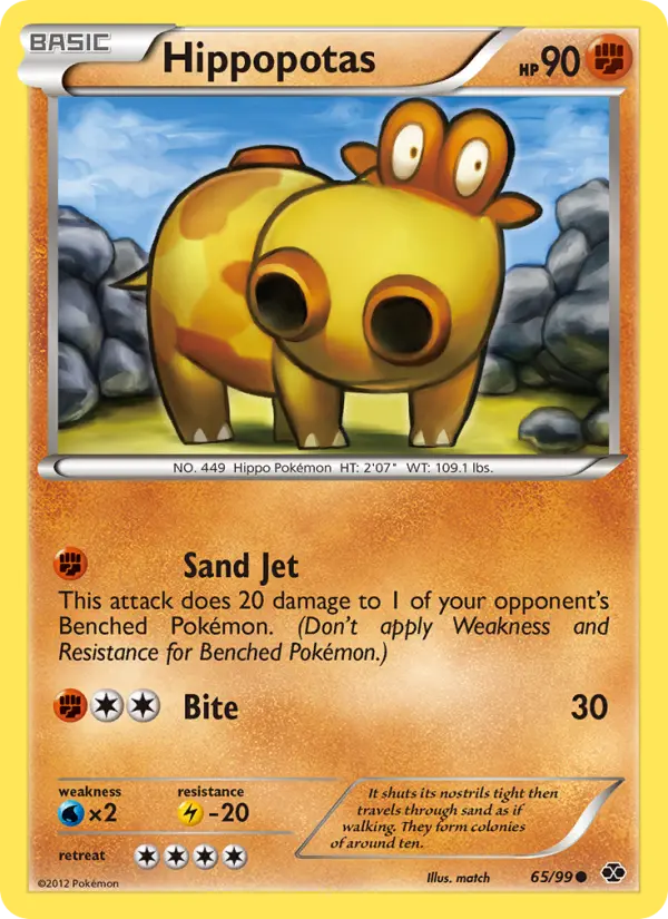 Hippopotas Pokemon card from Next Destinies