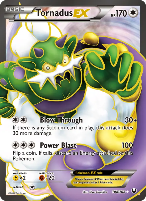 Tornadus-EX Pokemon card from Dark Explorers