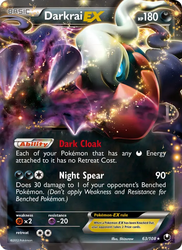 Darkrai-EX Pokemon card from Dark Explorers