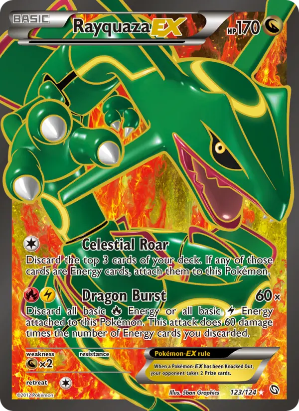 Rayquaza-EX Pokemon card from Dragons Exalted