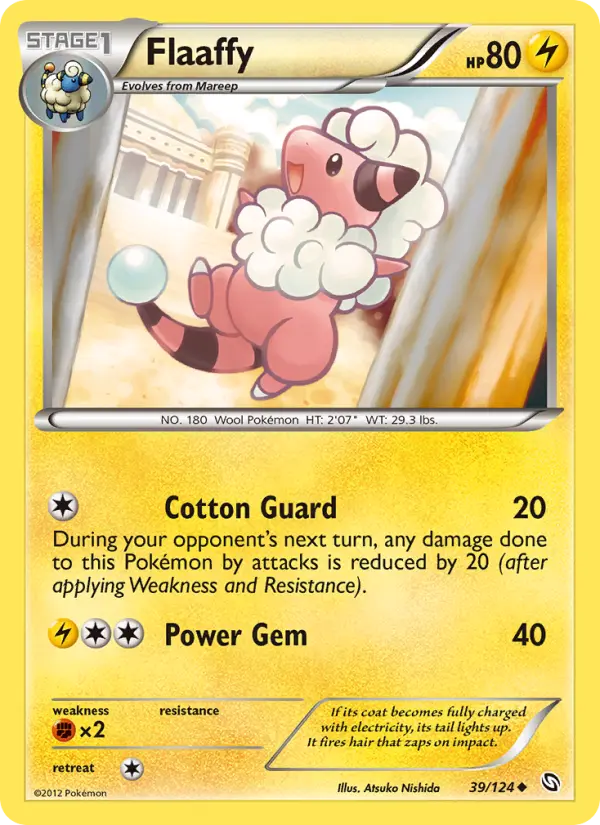 Flaaffy Pokemon card from Dragons Exalted