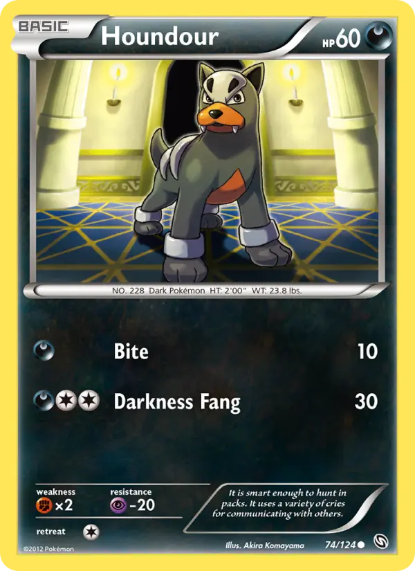 Houndour Pokemon card from Dragons Exalted