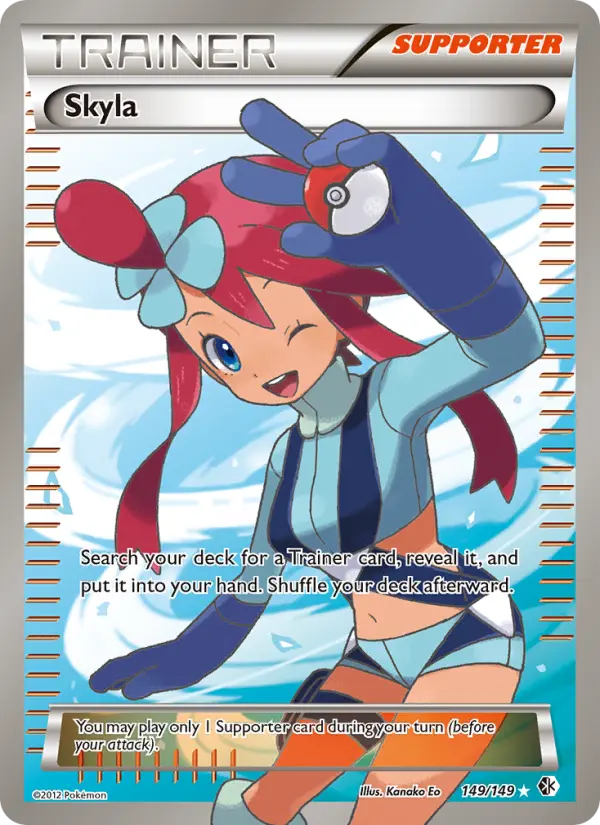 Skyla Pokemon card from Boundaries Crossed