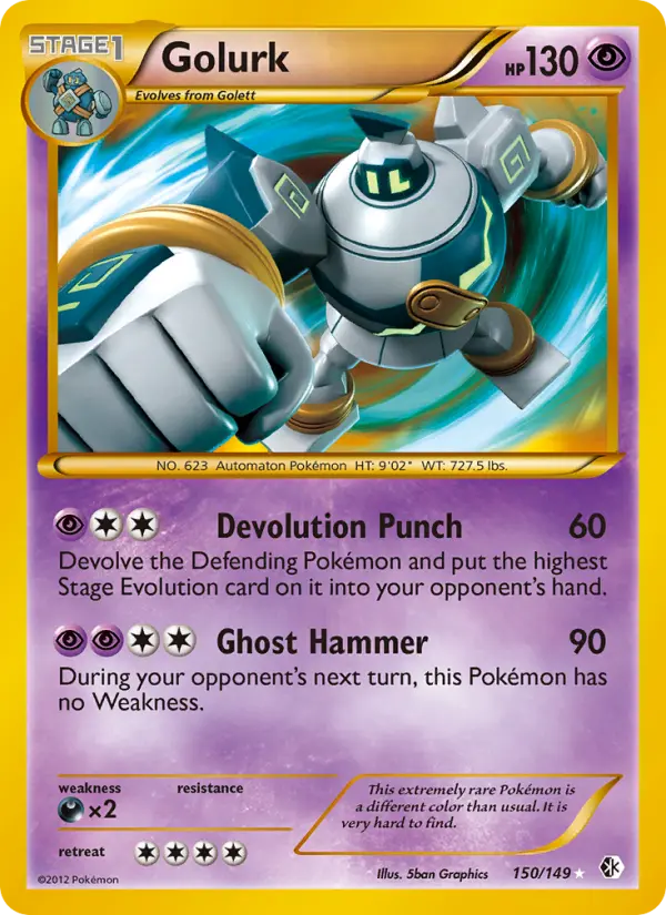 Golurk Pokemon card from Boundaries Crossed