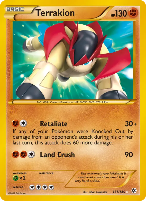 Terrakion Pokemon card from Boundaries Crossed