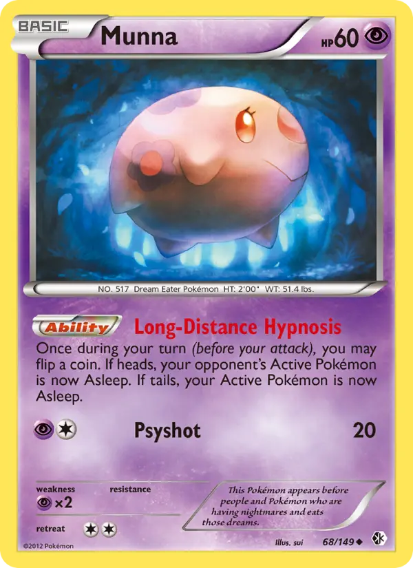 Munna Pokemon card from Boundaries Crossed