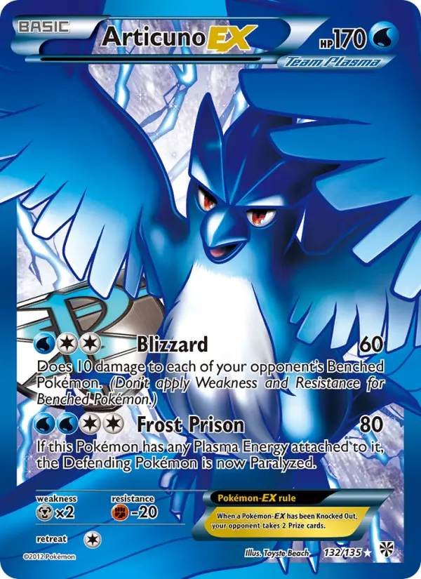 Articuno-EX Pokemon card from Plasma Storm