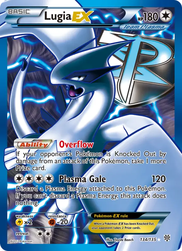 Lugia-EX Pokemon card from Plasma Storm