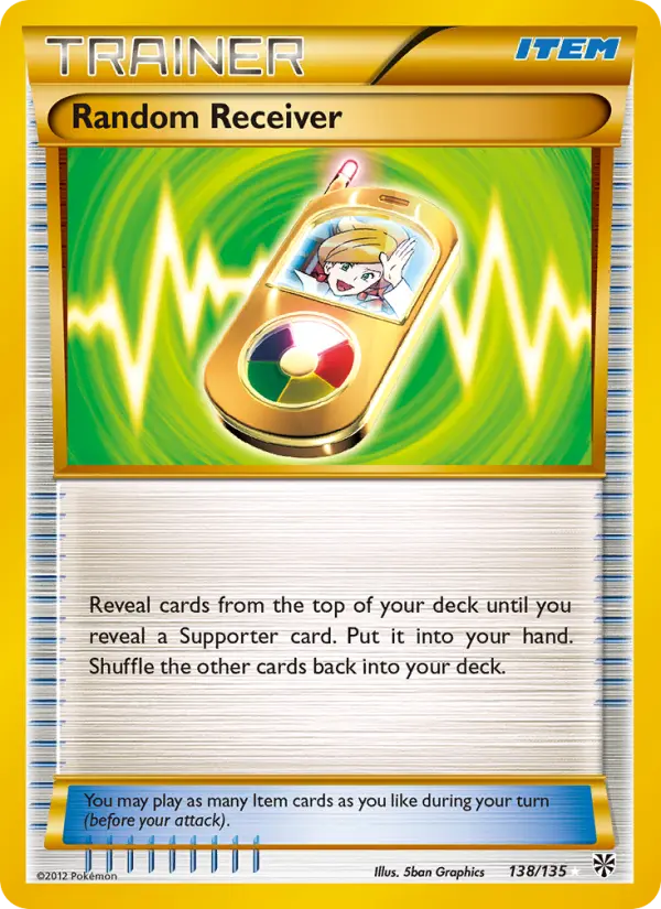 Random Receiver Pokemon card from Plasma Storm