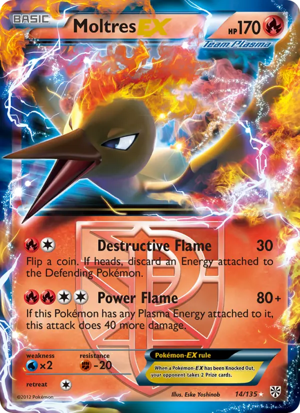Moltres-EX Pokemon card from Plasma Storm
