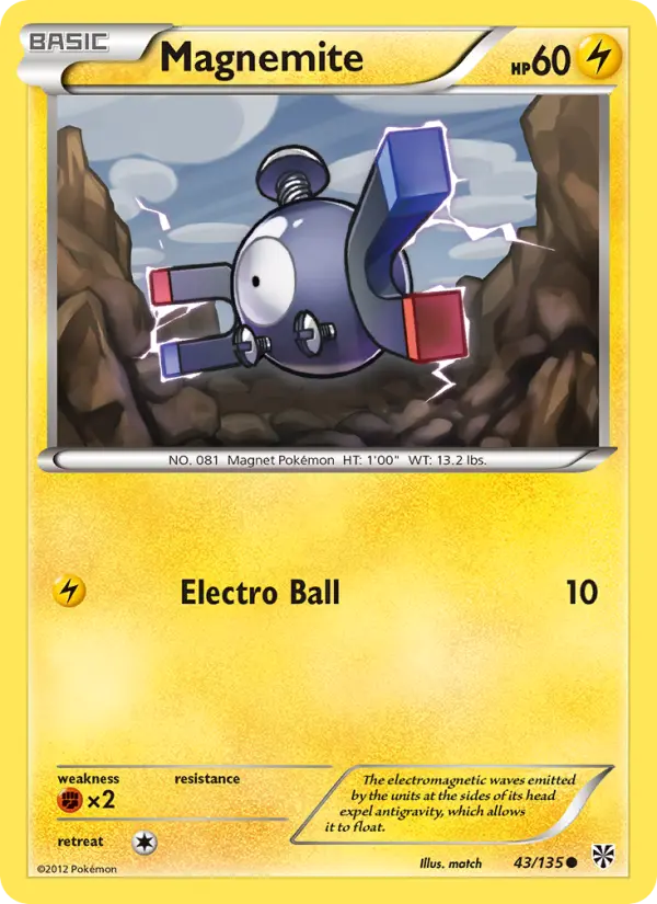 Magnemite Pokemon card from Plasma Storm